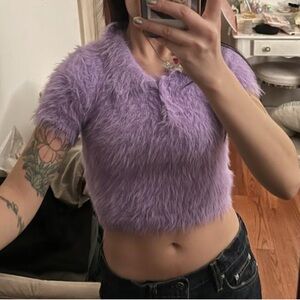Kimchi Blue Fuzzy Crop Sweater